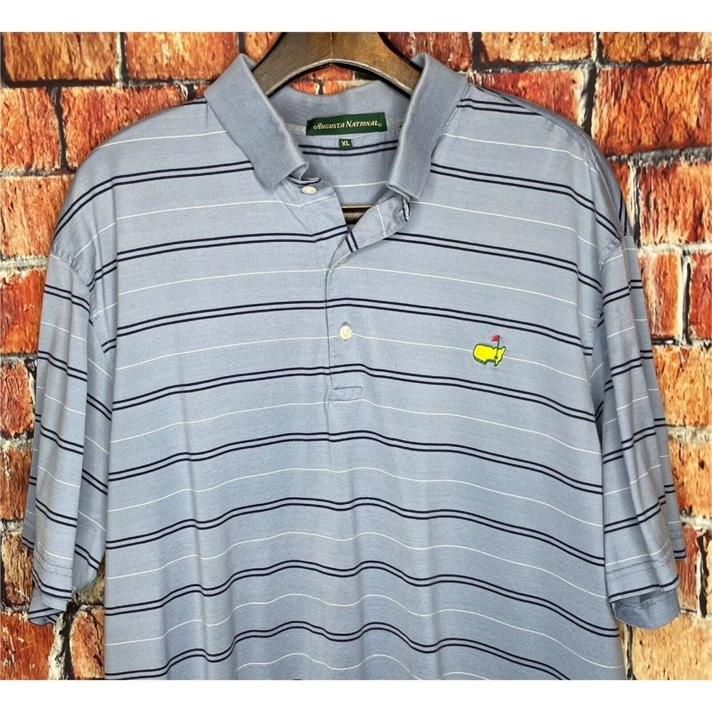 Masters Augusta National Men’s XL Striped Golf Short Sleeve Polo Shirt Georgia
